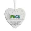 Funny Friendship Christmas Ornament Heart-Shaped Hanging Decoration for Xmas Tree Decor Humorous Gift for Friends
