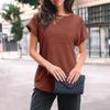 Women's 2025 Short Sleeve Crew Neck T Shirt Casual Loose Ribbed Knit Pullover Sweater Tops Summer Spring Outfits Gifts