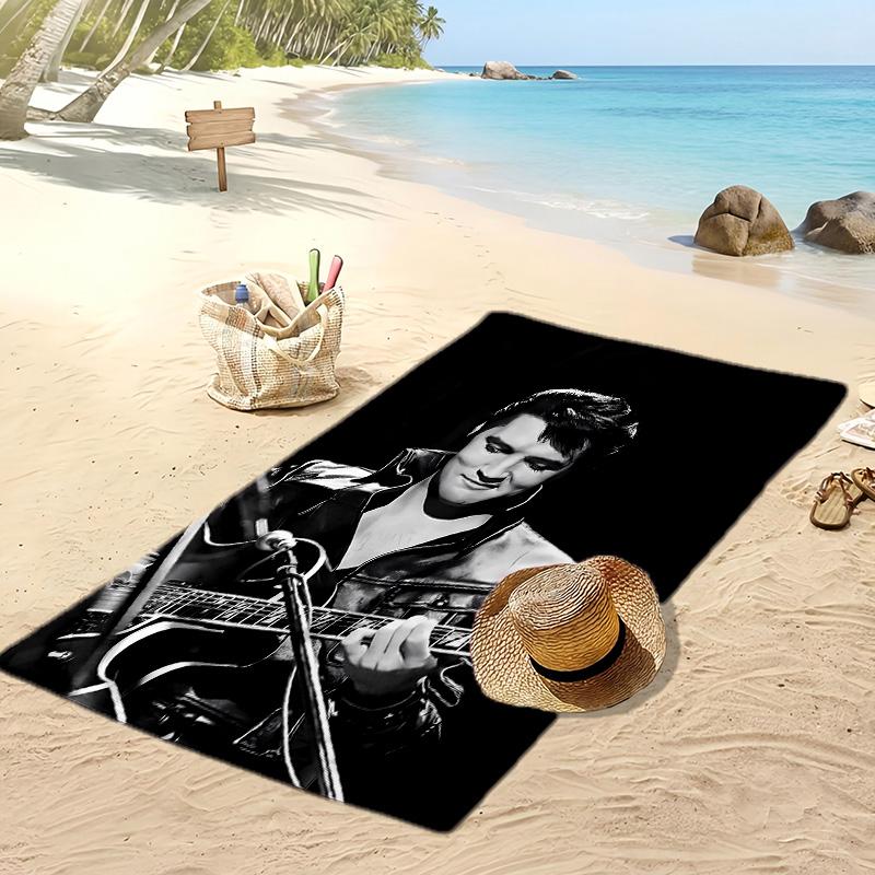 Elvis Presley Toalla de Playa Estampada de Secado Rápido Súper Absorbente Suave Ligera Toalla de Baño para Piscina Viajes de Verano