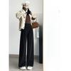Coffee Color Corduroy Wide-leg Pants Women's Autumn and Winter Plus Velvet Small Narrow Straight Drape Suit Pants