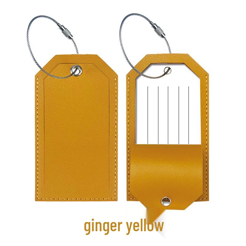 Customizable Leather Luggage Tag with Iron Rope and Paper Card