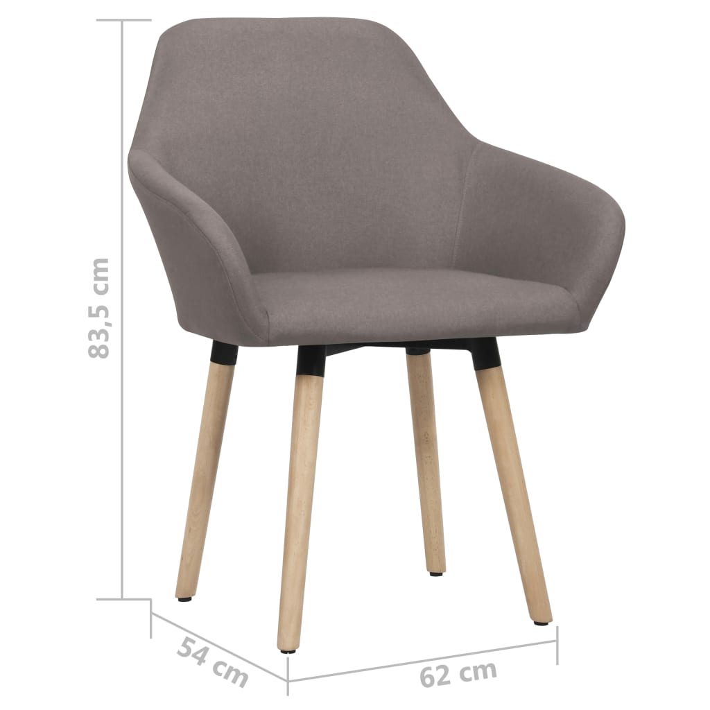 Dining Chairs 2 Pcs Taupe Fabric