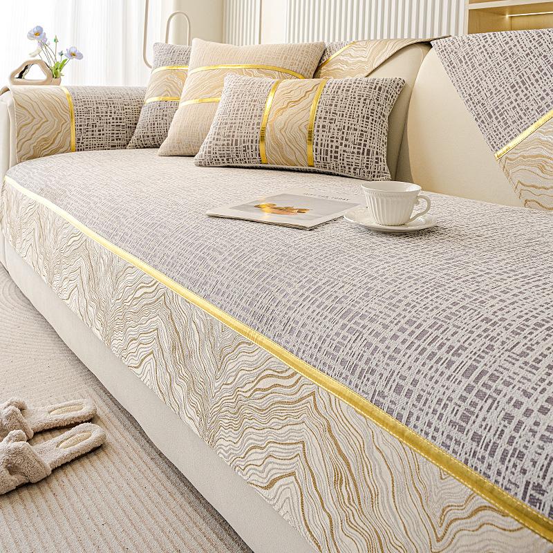 

Подушка для дивана из шенилла класса люкс, универсальная для всех сезонов, высококачественная кожа, нескользящая, новый чехол премиум-класса 70*70cm