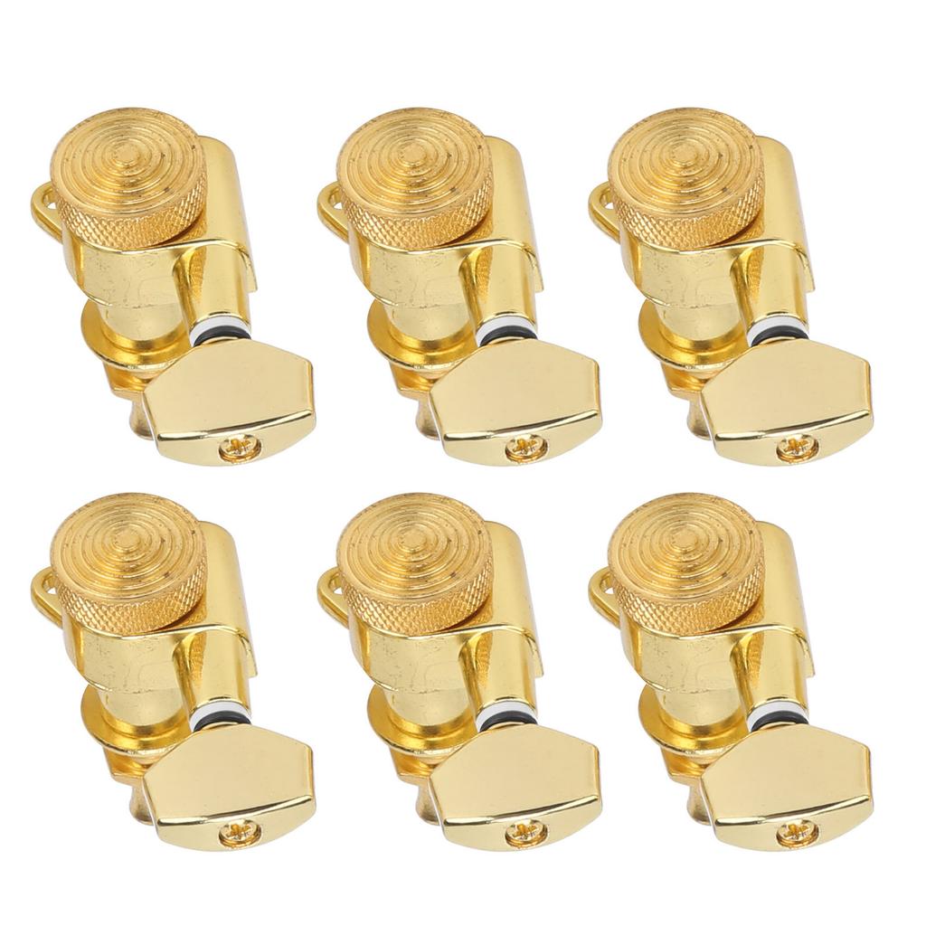 6Pcs Locking Guitar String Tuning Peg Metal Sealed Tuner Head Key Set Kit for Electric NHXF(6 Right