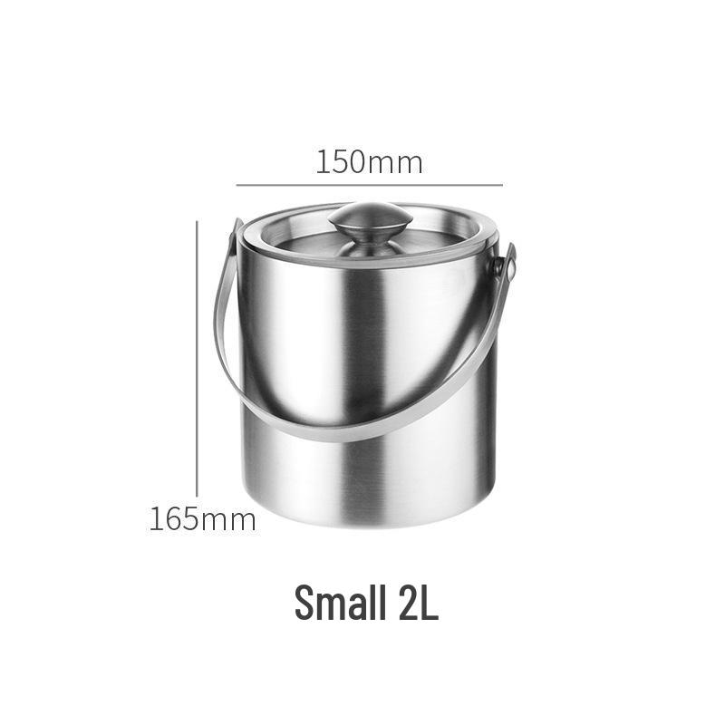 3L Stainless Steel Double-Layer Insulated Ice Bucket & Creative Beer/Wine Barrel Lunch Box
