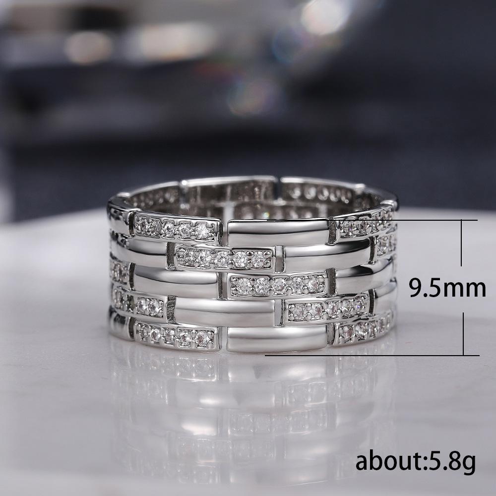 Men'S Ring, Trendy Fashion Wide Edition Men'S Ring, Micro Zircon Business Ring