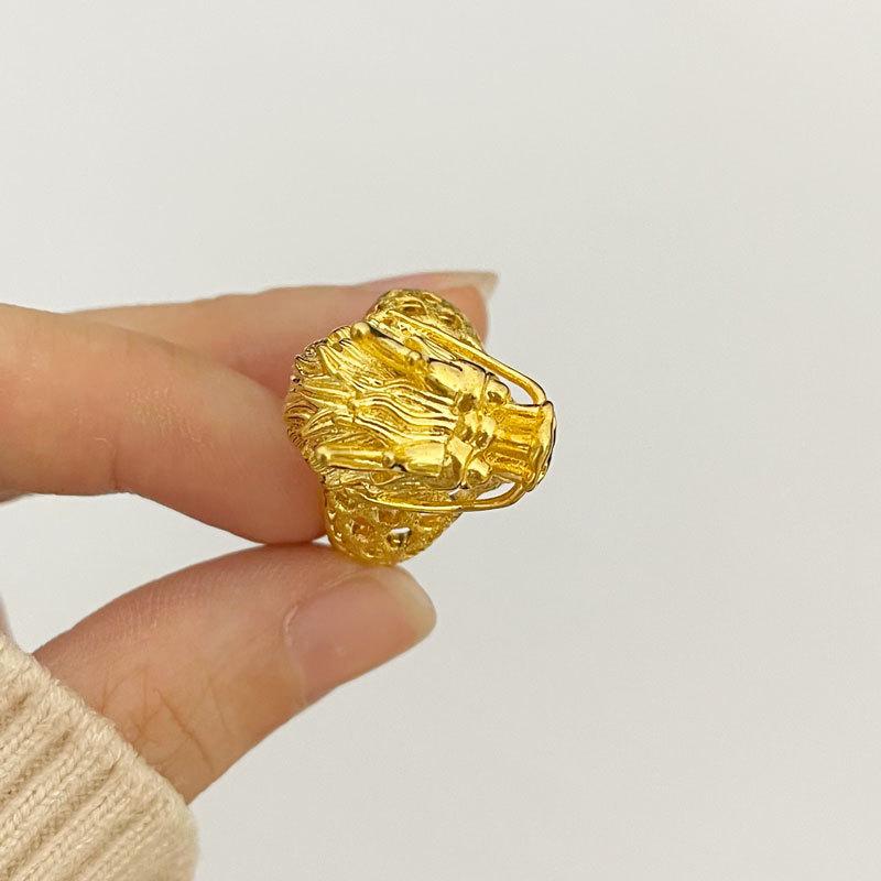 New Gold Store Same Style Men'S Open End Ring With Adjustable Faucet Beautiful Gift Jewelry9999 24K Real Gold