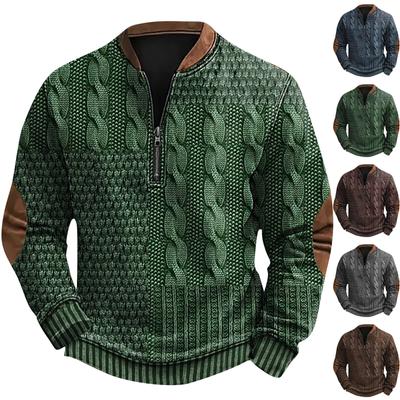 Retro Casual Gradienttryckt tröja för män