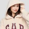 Gap Unisex Contrast Logo Loose Fit Fluffy Hooded Sweatshirt
