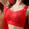 Mesh Brushed Breast Hair Lace Plus Size Bra U-shaped Beautiful Back Without Steel Ring Adjustable Bra