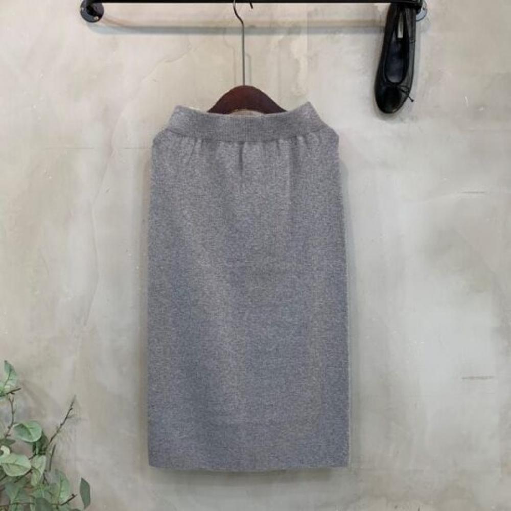 C S In THe Room Sana 2 LengtH H lIne Slit bandIng Knit Long Skirt 6Color