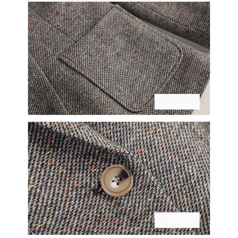 Jachetă Costum Lână cu Mânecă Lungă Femei Palton Toamnă Iarnă Blazer Lână Birou Femei Blazer Formal Îmbrăcăminte Exterioară Groasă