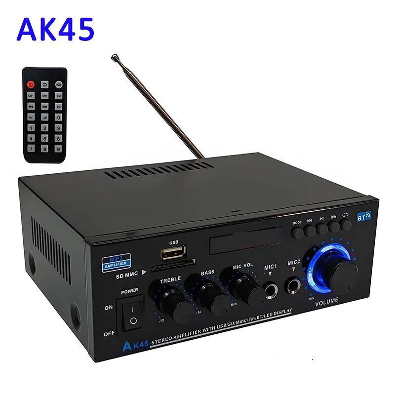 AK45 HiFi Digital Bluetooth Audio Amplifier MP3 Channel 2.0 Sound Power AMP Stereo Home Automotive Car for Speakers MAX 350W*2 чёрный