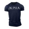 3D Printing Alpha Gym Fitness T-Shirt High Quality Polyester Casual Fashion Men's Short Sleeves Top Muscle Man Tough Guy T-Shirt