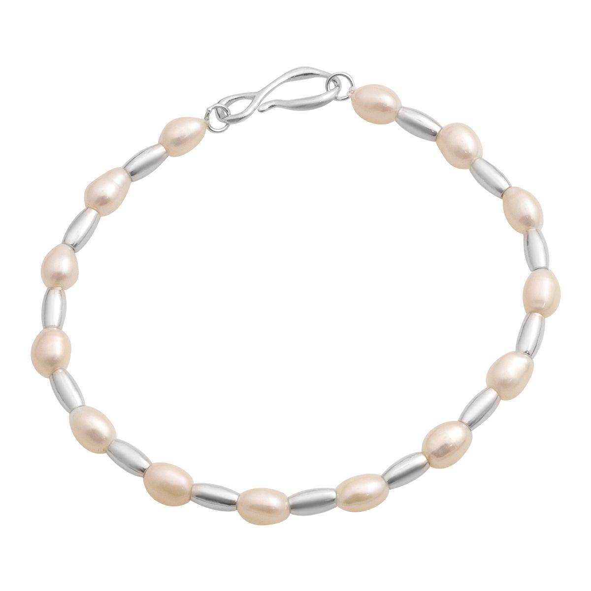 

Срібний браслет з натуральними барочними перлами, вага виробу 5,42 гр (2184980) 19.5cm