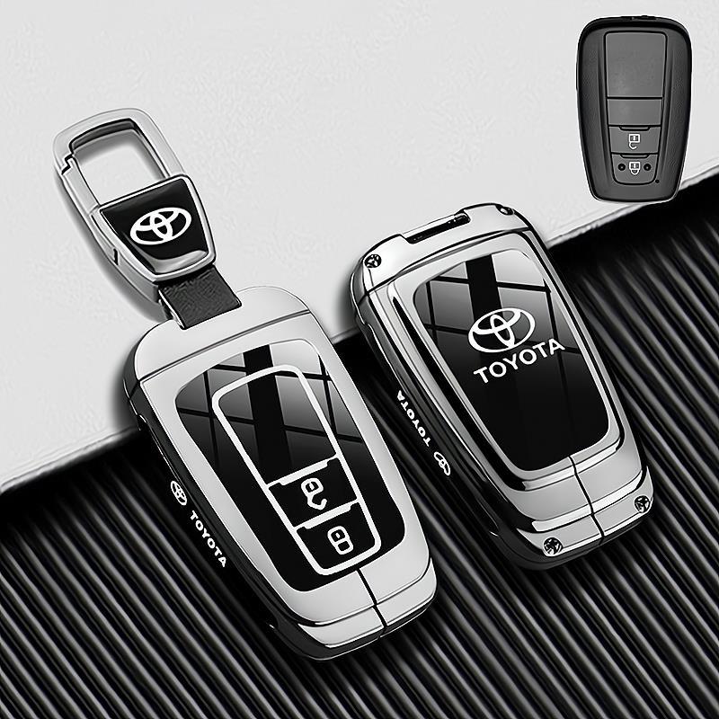 Car Key Case Cover Shell Fob For Toyota CHR Hilux Fortuner Land Cruiser 200 Camry Corolla Crown RAV4 Highland Key Chain