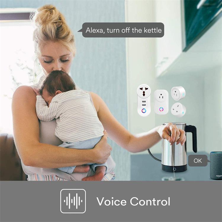 Tuya Smart Plug for Alexa & Google Home - Small Round UK Plug