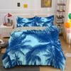 Tropical Botanical Leaves King Queen Duvet Cover Green Palm Leaves Polyester Bedding Set for Kids Teens Adults with Pillowcase