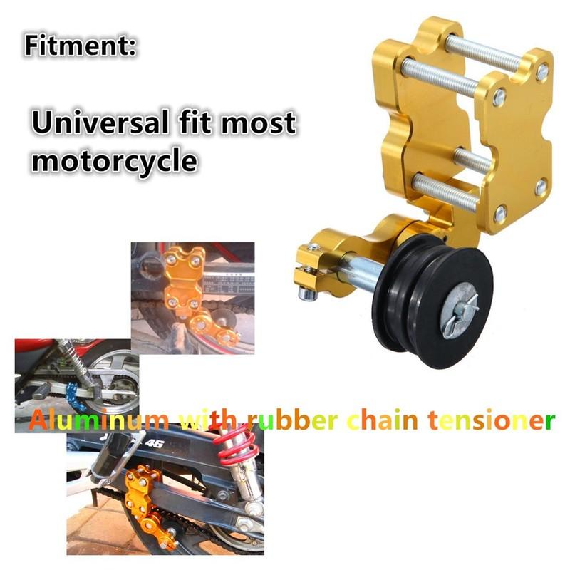 Universal Golden Aluminum Adjuster Chain Tensioner Bolt On Roller Motorcycle Chopper ATV Pit Bike