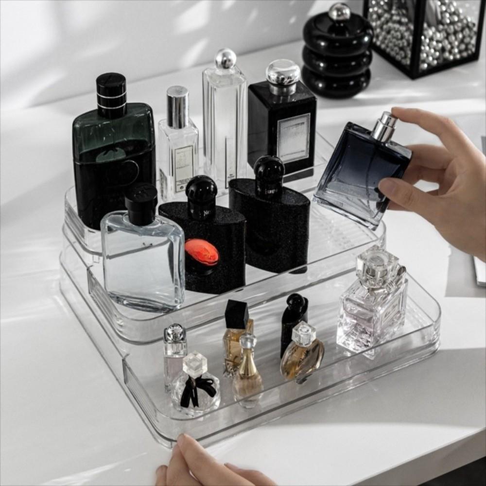 3 Tier Desktop Perfume Shelf PET Skin Care Product Storage Rack Bathroom Makeup Organizer Home