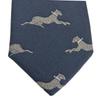 Used HERMES tie Animal motif silk Navy gray gray business