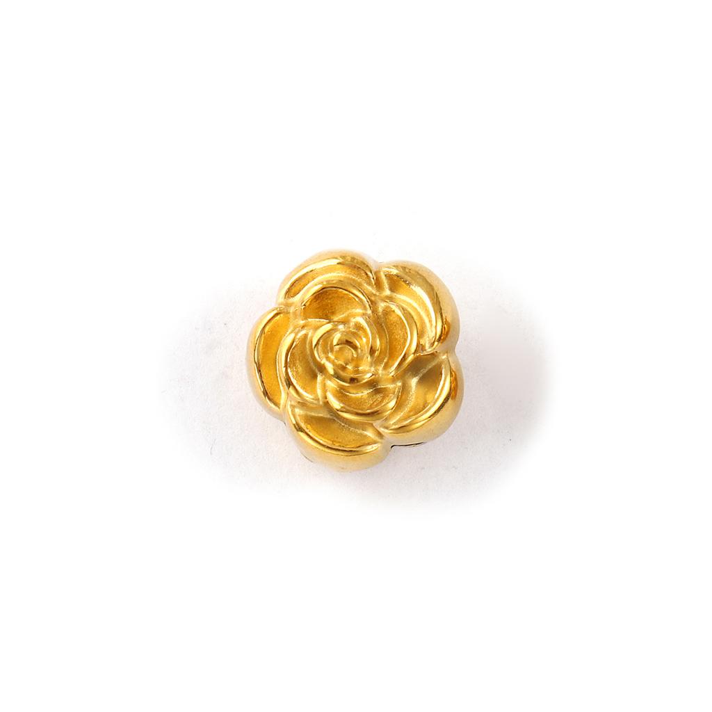 2 PCs 304 Stainless Steel Charms 18K Gold Plated Flower Double Sided Pendants For DIY Necklace Earrings Bracelet Jewelry Making