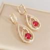 Korean Trendy Zircon Drop Shape Drop Earrings for Women Fashion Gold Color Earring Jewelry Party Accessories