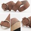 Ladies Fashion Needle-free Metal Round Buckle Belt Casual Wide Belt