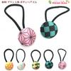 Kids Hair Tie Japanese Pattern Print Covered Button Small (1 Piece) Ornament Black Green Checkered Hemp Leaf Accessory Children Girls Casual School