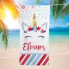 Name Bath Towels Cartoon Unicorn Beach Towel Bathroom Sport Towel for Adult Kids Microfiber Quick Dry Swimming Cover