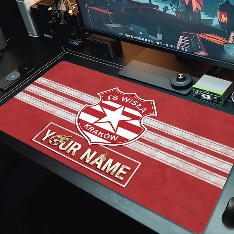 TS Wisła Krakow Print Cushion Non-slip Laptop Tablet Big Mousepad XXL Mat Mini PC Playmat With Lock edge