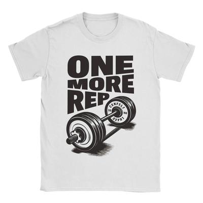 Unisexs TShirts Funny Gym Workout ONE MORE REP Hipster 100 Cotton Tees Short Sleeve  T Shirts Round Collar Tops 4XL 5XL