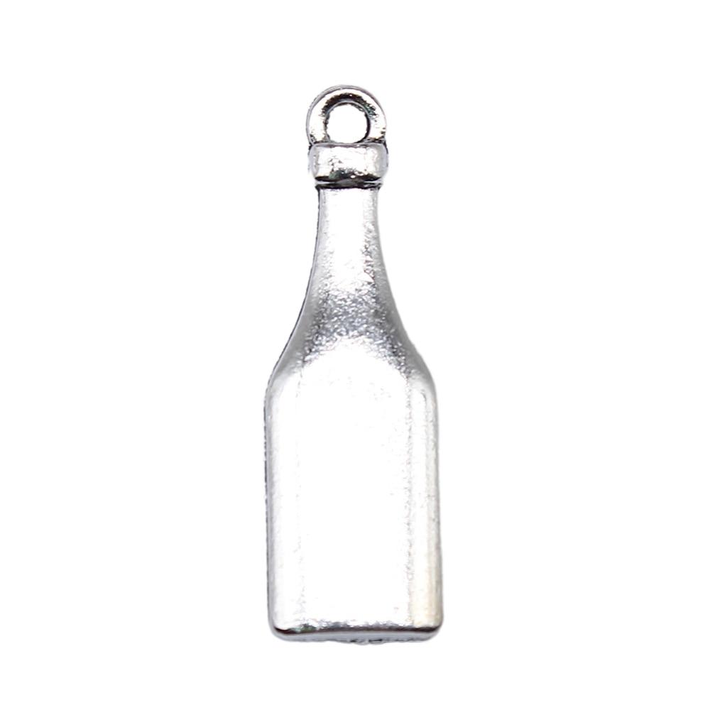 

10шт Винная бутылка Шармы Шармы Античное серебро Цвет Цинковый сплав 30X9mm