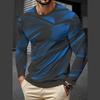 Men's 3D Printed Long Sleeve Pullover T-shirt Crew Neck Casual Sports Top