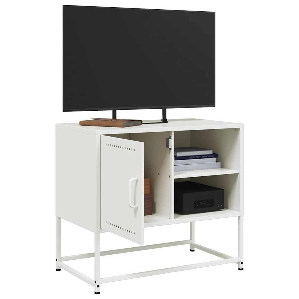 TV Stand White 68 x 39 x 60.5 cm Steel