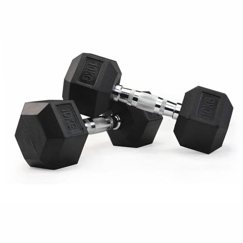 San Hua Lang 105kg Rubber Hex Dumbbell Set with 6-Pair Rack