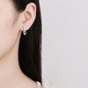 2026 Fashion 8-shaped Small Ear Buckle Women's Volleyball Diamond Earrings, Simple and Elegant Diamond Girl Earrings