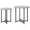Side Table Set of 2 Sonoma Grey and Black