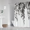 1 Piece Small Fresh Eucalyptus Leaves Digitally Printed Bathroom Shower Curtain Set Perforated Strap Hook Easy To Clean