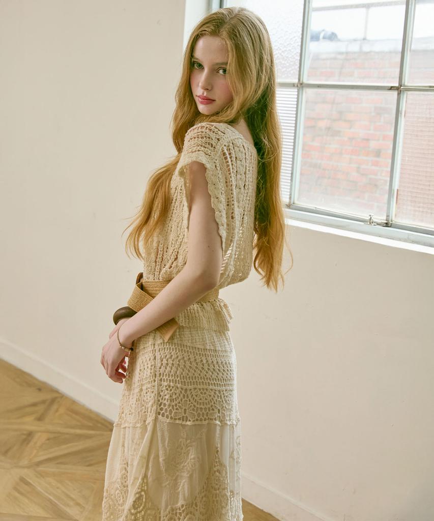 VIKINI VENDER Cesaria Crochet Lace Long Skirt