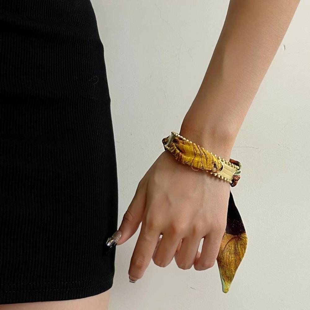 Lace Up Scarf Opening Bangles Jewelry Accessories Bohemian Bangles Handkerchief Bracelets Women