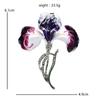 Enamel Orchid Flower Brooches Rhinestone Elegant Plants Brooch For Women's Clothes Backpack Pins Gifts