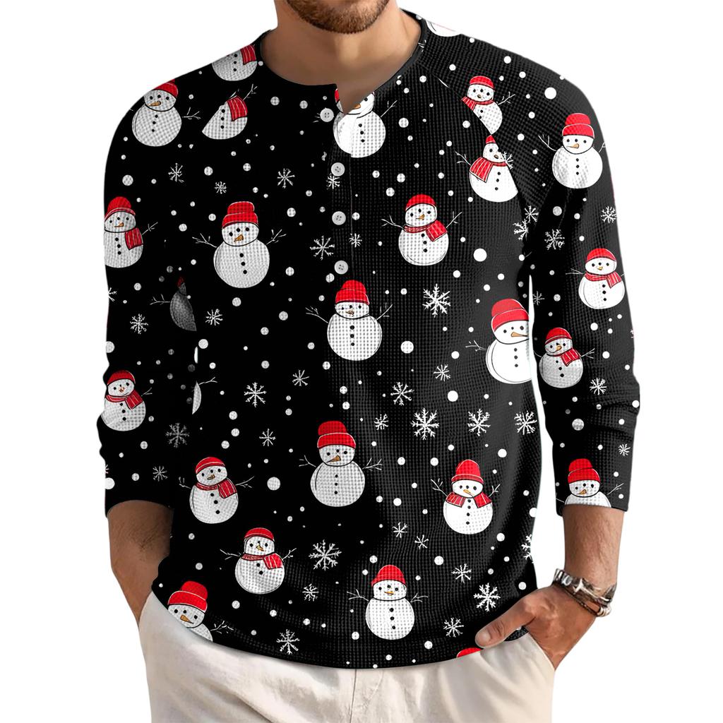 Men's Loose Casual Button Down Collar Long Sleeve Top