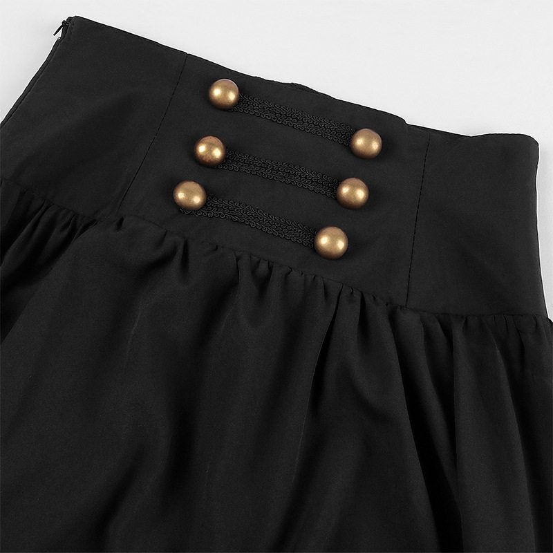 Medieval Retro Gothic Shoelace Waist Lace Large Swing Skirt Easiest for Match Women's Skirt Large Swing Skirt.