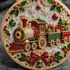 Acrylic Christmas Hanging Ornament with Gold Toned Chain and Rhinestone Accents