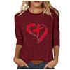 Round Neck 3D Cross Printed Top Fashionable Casual Long Sleeved Women's T-shirts