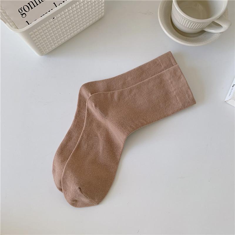 Einfarbige Postpartale Socken, Bonbonfarbene nahtlose Damensocken, Einfarbige Vier-Jahreszeiten-Frotteesocken für Schwangere, Wadenlange Socken