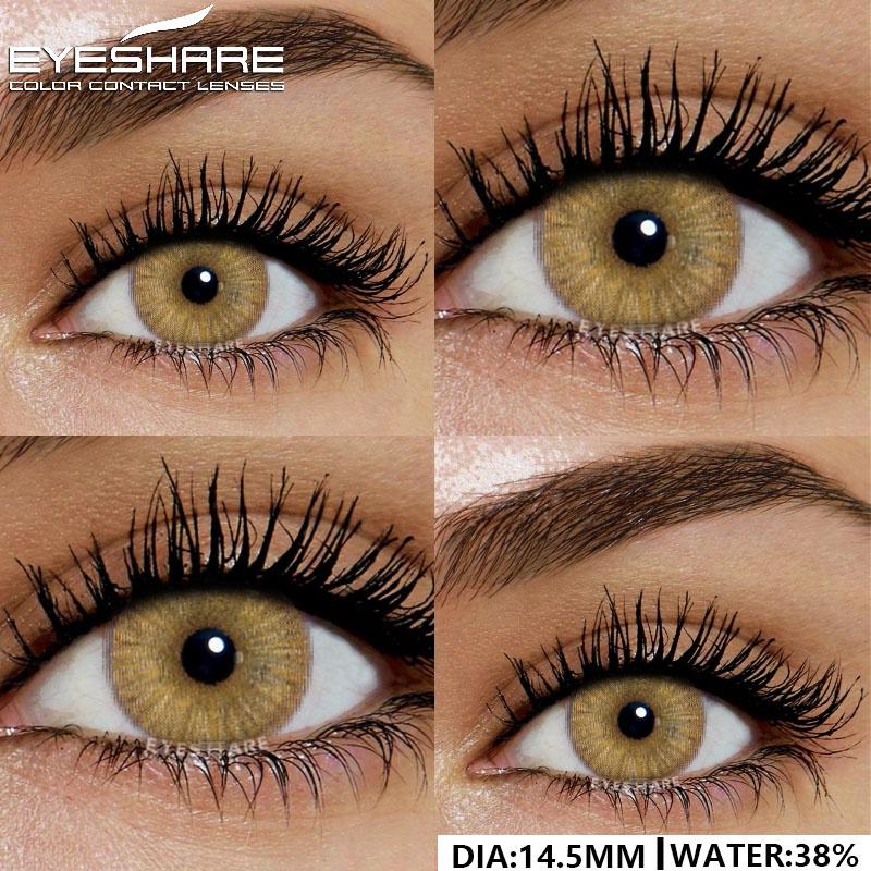 14.5mm Natural Brown Color Contact Lenses 1 Pair Soft Comfort Yearly Use Blue Eye Lenses Gray Pupils Lens Green Contact