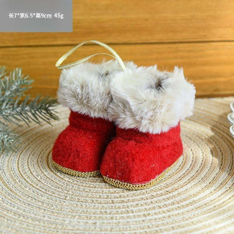 Weihnachten kreative kleine Objekte Dekoration rote Stoff Weihnachts Stiefel Dekoration Weihnachtsbaum Anhänger