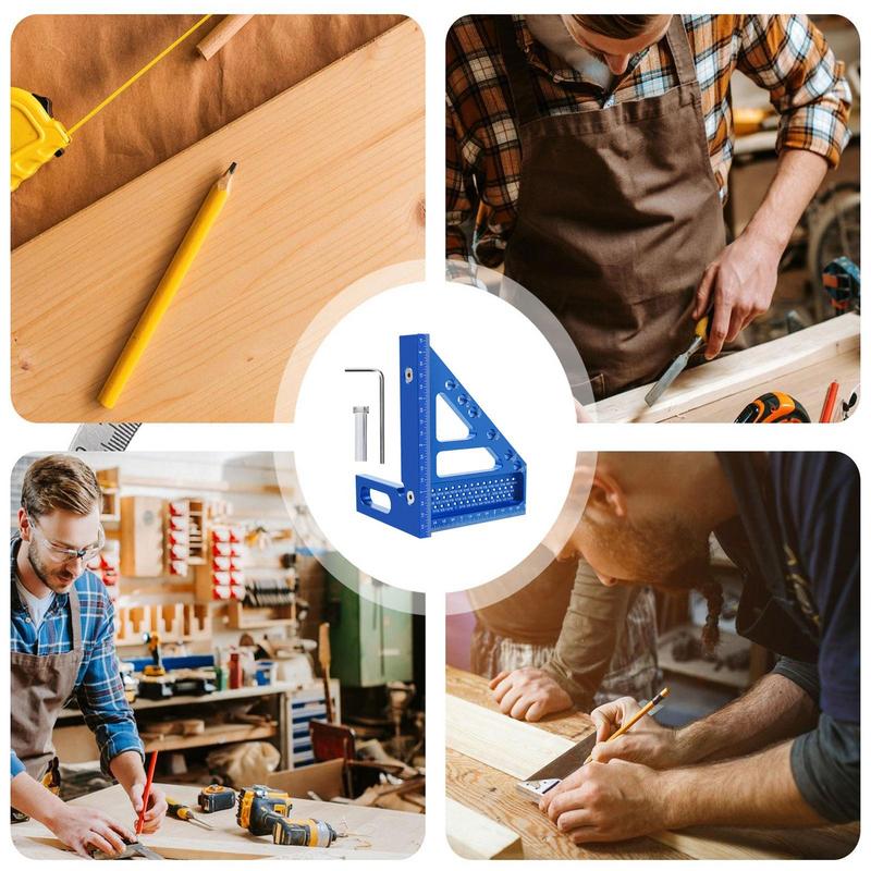 Multiangle Square Square Ruler Aluminum Alloy High Precision 3D Protractor Sturdy Versatile Woodworking Square Tool For